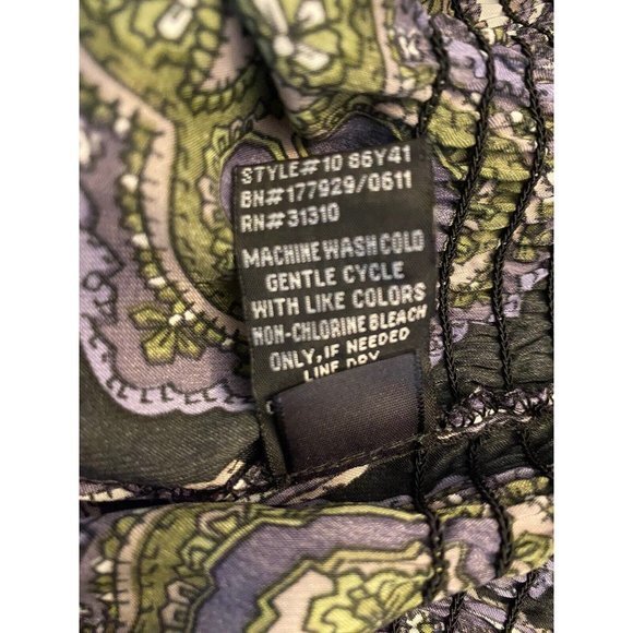 B Wear Womens Blouse Elastic Floral /Geometric Waist Bottom Sz‎ L - Picture 5 of 5